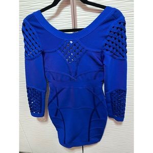 Cobalt blue bandage mini dress